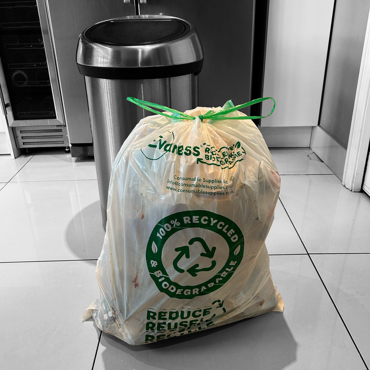 Evaness Biodegradable Drawstring Swing Bin Bags 50L/60L – 20 bags