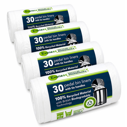 Evaness Biodegradable Tie Handle Pedal Bin Liners 20L/30L – 120 Bags