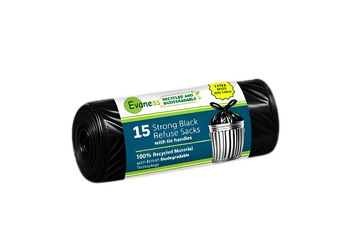 Meet the NEW 90L Black Bin Bag with Tie Handles and British Biodegradable Technology