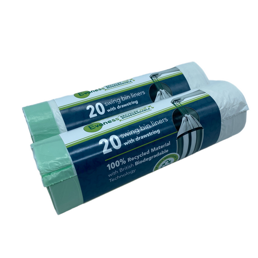 Evaness 100% Recycled Material & Biodegradable Bin Bags with Drawstring | 50/60 litres x 40 Bags – £11.49