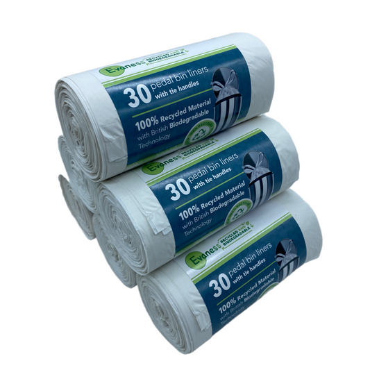 Evaness Recycled Tie Handle Pedal Bin Liners 20L/30L – 180 Bags